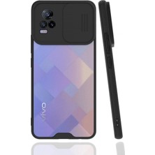 Vivo V21E Kılıf Platin Kamera Koruma Silikon Siyah