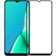 Zore Oppo A5 2020 Kenarları Kırılmaya Dayanıklı Cam Ekran Koruyucu Siyah