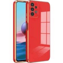 MCasering Samsung Galaxy A73 Uyumlu Telefon Kılıfı Kenarları Parlak Gold Silikon Kılıf Açık Yeşil Kırmızı