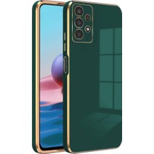 MCasering Samsung Galaxy A13 Uyumlu Telefon Kılıfı Kenarları Parlak Gold Silikon Kılıf Lila Yeşil
