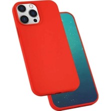 Forsis Aksesuar Apple ıphone 13 Pro Max Uyumlu Kılıf Yüksek Kalite Lansman Kadife Silikon Kapak Kırmızı