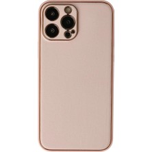 Magicool Iphone 13 Pro Kılıf Coco Deri Silikon Kapak - Pudra