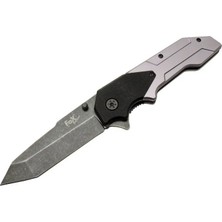 Muhtelif Fox A9 Gri Tanto Kamp Çakı 21CM- Yarı Otomatik, Kemerlikli