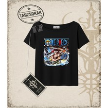 Tarzsokak One Piece Anime Karakterleri  Kadın Kayık Yaka Tişört Beyaz