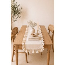 Kai Home Pamuklu Ham Keten Fırfırlı Runner 50X150CM