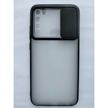 Fashion Case Xiaomi Redmi Note 8 Uyumlu  Kamera Sürgülü Lens Korumalı Kılıf Siyah