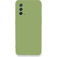 Realme Oppo A74 Uyumlu Nano Silikon Kılıf Pudra Yeşil