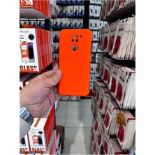 MCasering Xiaomi Redmi Note 9 4g Uyumlu Kamera Koruma Çıkıntı Soft Kadife Doku Lansman Kapak Turuncu
