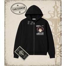 Tarzsokak One Piece Anime Karakterleri  Oversize Unisex Hırka & Çeket Fermuarlı Sweatshirt Beyaz