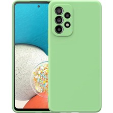 MCasering Samsung Galaxy A72 Uyumlu Soft Kadife Doku Lansman Kapak Acık Yesıl