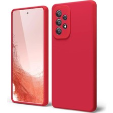 MCasering Samsung Galaxy A13 4g Uyumlu Soft Kadife Doku Lansman Kapak Kırmızı