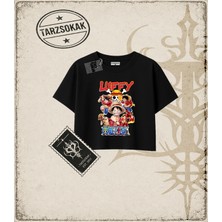 Tarzsokak One Piece Anime Karakterleri  Kadın Crop Tişört Beyaz