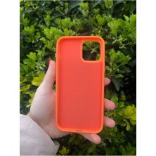 Anatolia Teknoloji Iphone 12 Pro Uyumlu Kadife Iç Dokulu Lansman Telefon Kılıfı Turuncu
