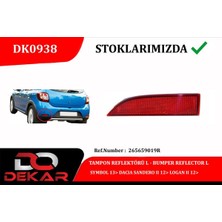 DEKAR Novapazr Tampon Reflektörü L Symbol 13 Dacia Sandero Ii 12 Logan Ii 12