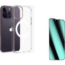 Tiger Iphone 13 Pro Magsafe Şeffaf Kılıf +Hayalet Ekran Koruyucu Şeffaf