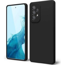 MCasering Samsung Galaxy A72 Uyumlu Soft Kadife Doku Lansman Kapak Sıyah