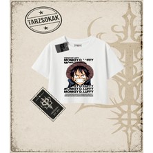 Tarzsokak One Piece Anime Karakterleri  Kadın Crop Tişört Beyaz