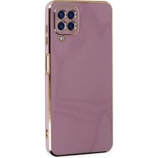 Ahk Samsung Galaxy A12 Kılıf Pastel Renkli Kamera Lens Korumalı Silinebilir Silikon - Mor Mor