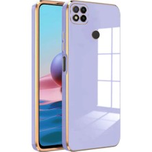 MCasering Xiaomi Redmi 9c Kapak Kamera Korumalı Lazer Kesim Lüx Silikon Kılıf -Beyaz Lila
