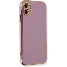 MCasering IPHONE 11 Uyumlu Kılıf Volet Silikon Canlı Renkli Yumuşak Silikon Mor