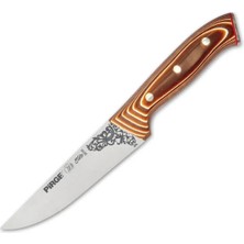 Hace Bazaar Pirge 32101 Elite Kurban, Kasap Bıçağı 14,5 cm - Kahverengi Perçinli Kompozit Sap