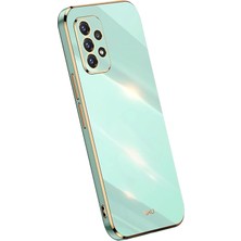 MCasering Galaxy A33 Uyumlu Kılıf Volet Silikon Canlı Renkli Yumuşak Silikon Haki Yeşil Turkuaz