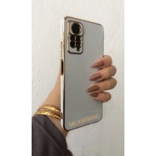 MCasering Xiaomi Redmi Note 11 /11S Uyumlu Kılıf Altın Detaylı Canlı Renkli Silikon Beyaz
