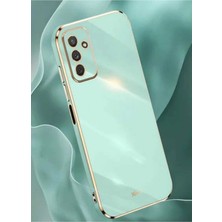 MCasering Samsung Galaxy A04S Uyumlu Kılıf Altın Detaylı Canlı Renkli Silikon Acik Yesil