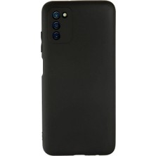 Ahk Samsung Galaxy A03S Kılıf Silinebilir Parmak Izi Yapmaz Soft Liquid Silikon - Siyah Siyah