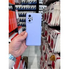 MCasering Xiaomi Redmi Note 10 Pro Uyumlu Kamera Koruma Çıkıntı Soft Kadife Doku Lansman Kapak Lila