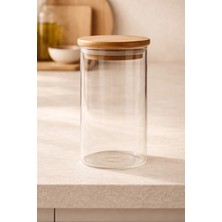 Kai Home Ahşap Vakum Kapaklı Tekli 300ML Baharatlık 1 Adet Ahşap Kaşık