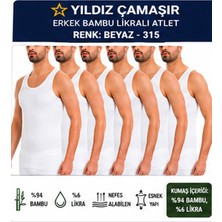 Yıldız Çamaşır Erkek Bambu Likralı Askılı Atlet (315-316-317-318)- 6 Adet