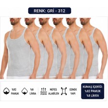 Yıldız Çamaşır Erkek Kaşkorse Likralı Ince Askılı Atlet (310-311-312) - 6 Adet