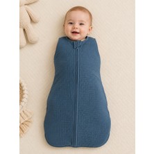 Lilliy 4 Kat Muslin Fermuarlı Bebek Kundak Yenidoğan Uyku Kundağı Nefes Alabilir Bebek Kundağı