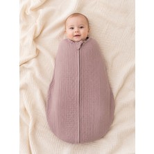 Lilliy 4 Kat Muslin Fermuarlı Bebek Kundak Gül Rengi Yenidoğan Uyku Kundağı Nefes Alabilir