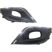 Bzt Renault Clıo- 4- Hb- 16/20; Sis Lamba Kapağı Sis Delikli Sağ/sol Set (2parça Siyah/nikelaj Çıtalı(Tw