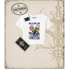 Tarzsokak One Piece Anime Karakterleri  Kadın Baby Tee Beyaz