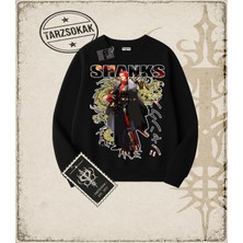Tarzsokak One Piece Anime Karakterleri  Oversize Unisex Bisiklet Yaka Sweatshirt Beyaz