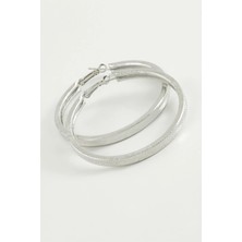 Noktalı Kare Halka Küpe 4 cm