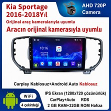 SBAID Conio Kia Sportage 2016-2018 Yıl uyumlu 2GB Ram 32GB Rom Hafıza Android Kablosuz Carplay Navigasyon Multimedya 9 Inç Ekran Hediye görüş kamerası Hediye Çerçevesi 2+32