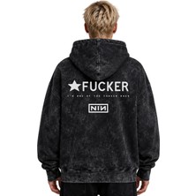 Sevbano Nin Rock Metal Müzik Grubu Baskılı Unisex Oversize Yıkamalı Premium Hoodie Sweatshirt