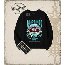 Tarzsokak One Piece Anime Karakterleri  Oversize Unisex Bisiklet Yaka Sweatshirt Beyaz