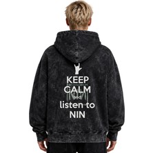 Sevbano Nin Rock Metal Müzik Grubu Baskılı Unisex Oversize Yıkamalı Premium Hoodie Sweatshirt