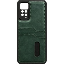 Mep Xiaomi Redmi Note 12 Pro 4g Kılıf Sara Kartvizitli Deri Kılıf - Koyu Yeşil Najmaddin