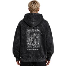 Sevbano Metallica Rock Metal Müzik Grubu Baskılı Unisex Oversize Yıkamalı Premium Hoodie Sweatshirt