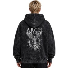 Sevbano Arch Enemy Rock Metal Müzik Grubu Baskılı Unisex Oversize Yıkamalı Premium Hoodie Sweatshirt
