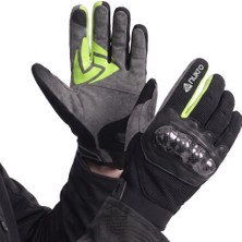 Nukro Carbon Nelvo Neon Sarı Yazlık Motosiklet Eldiveni
