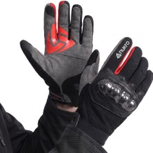 Nukro Carbon Nelvo Kırmızı Yazlık Motosiklet Eldiveni