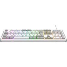 Nusrat Bilişim Everest Kb-74 Beyaz-Gri Usb Rainbow Aydınlatmalı Q Membrane Kablolu Klavye