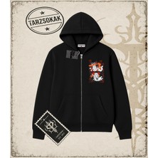 Tarzsokak One Piece Anime Karakterleri  Oversize Unisex Hırka & Çeket Fermuarlı Sweatshirt Beyaz